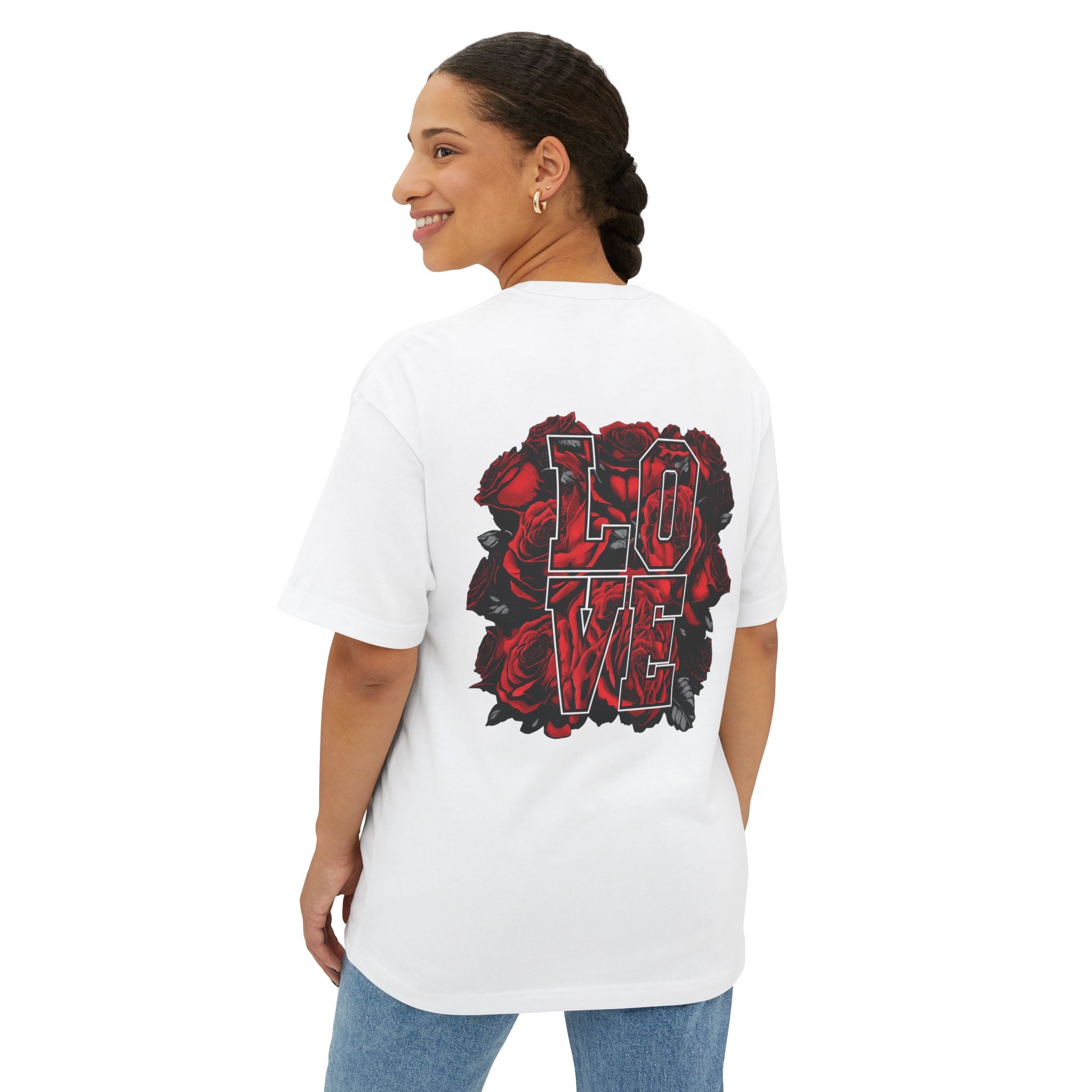 LOVE Roses Graphic Tee — Uprising Co. Boxy Oversized T-Shirt
