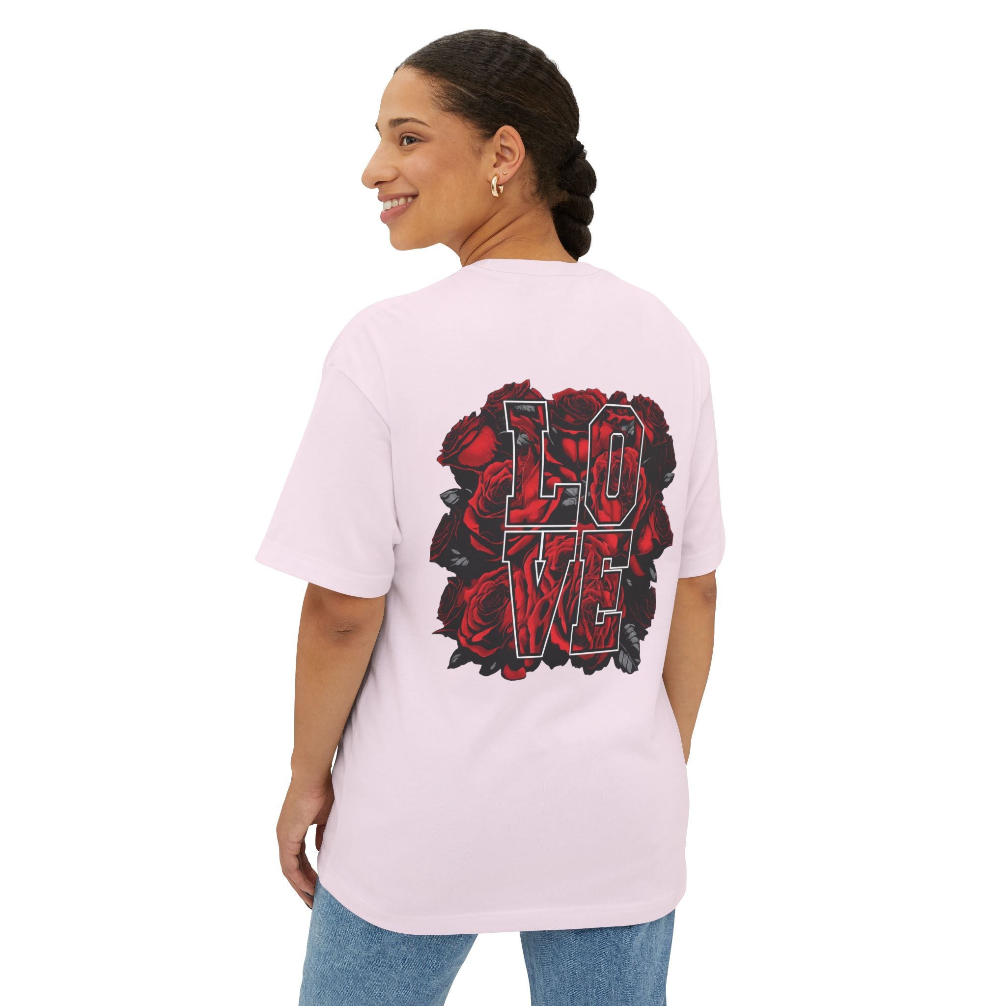 LOVE Roses Graphic Tee — Uprising Co. Boxy Oversized T-Shirt