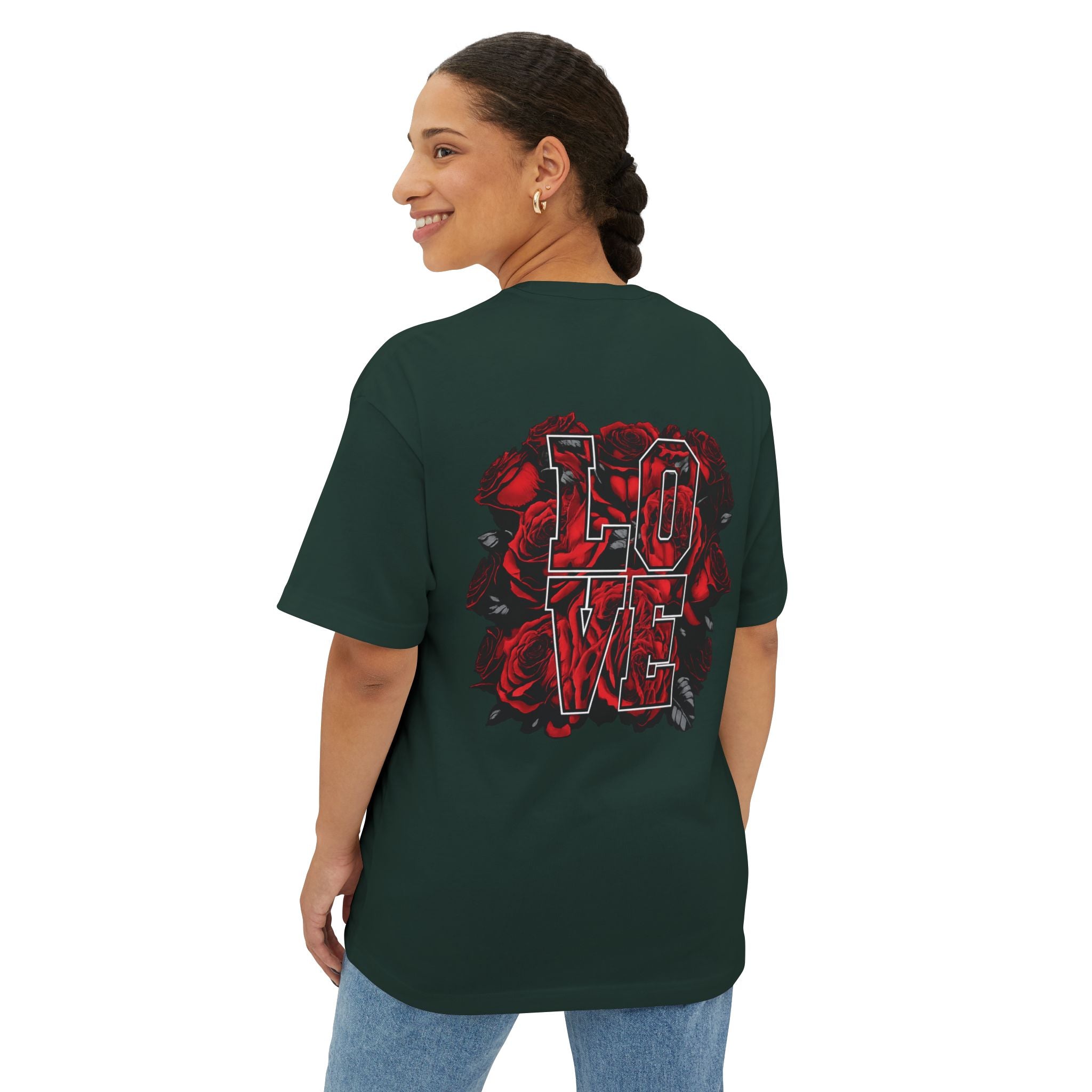 LOVE Roses Graphic Tee — Uprising Co. Boxy Oversized T-Shirt