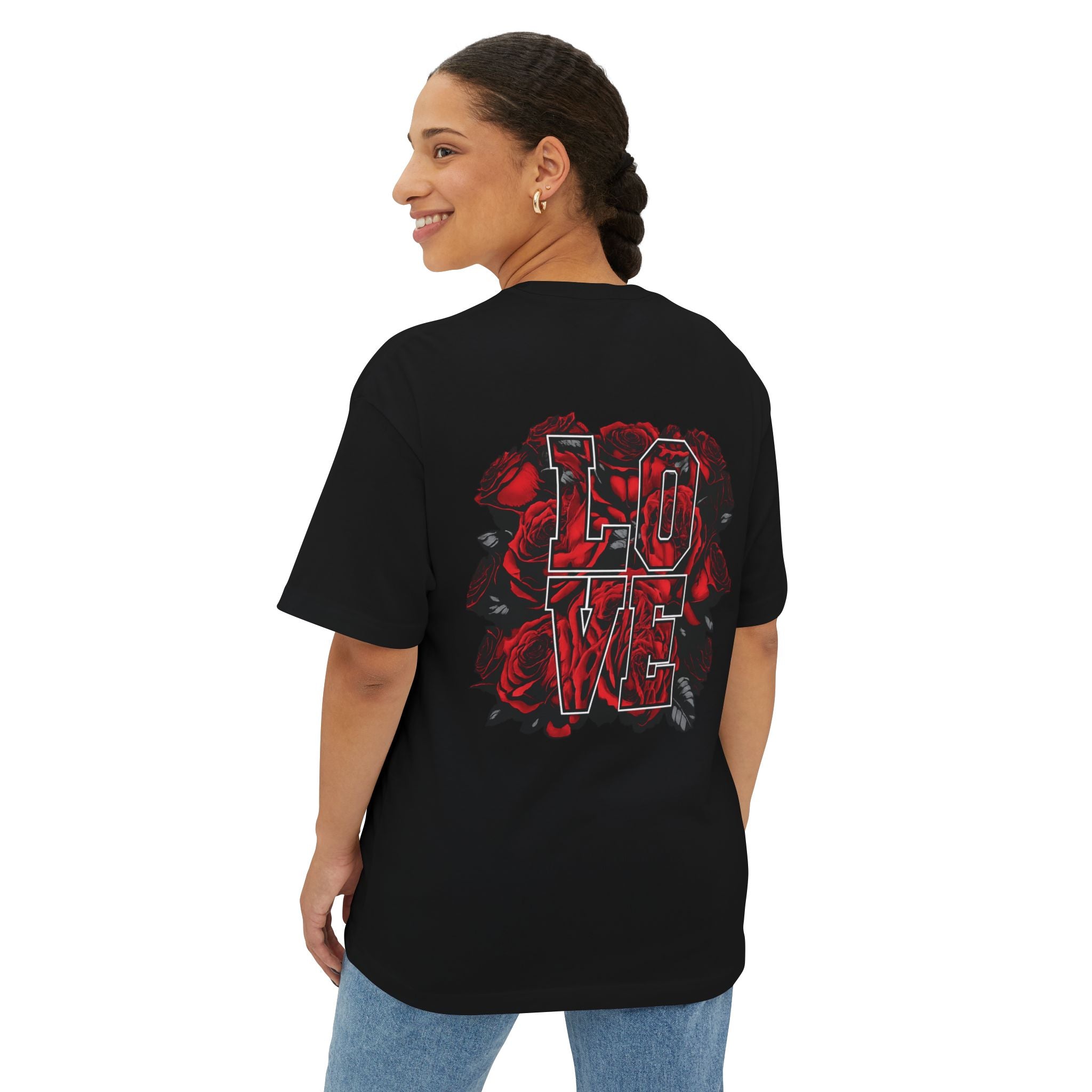LOVE Roses Graphic Tee — Uprising Co. Boxy Oversized T-Shirt