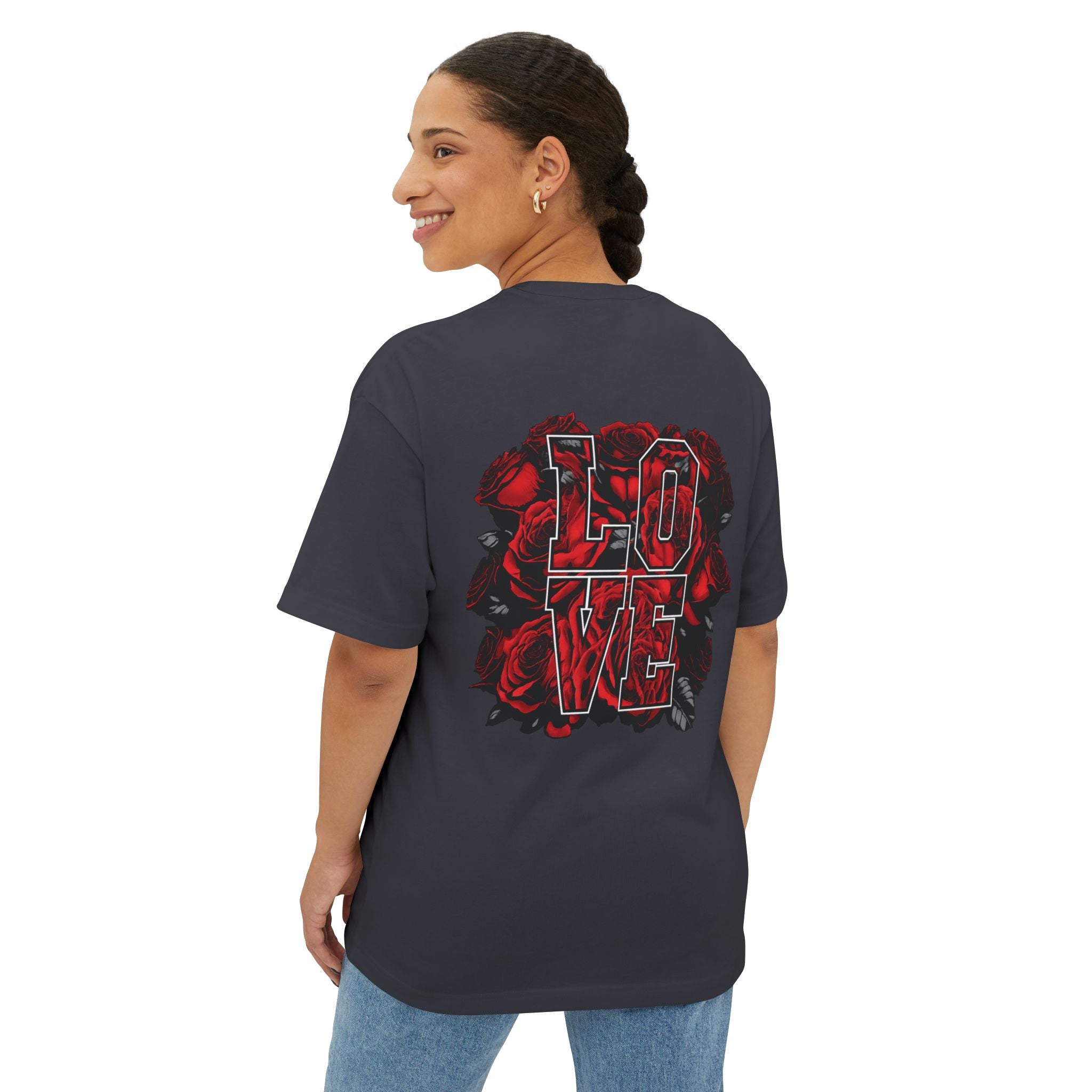 LOVE Roses Graphic Tee — Uprising Co. Boxy Oversized T-Shirt